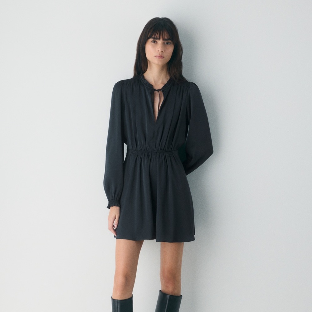 NWT Artizia Wilfred Province Satin Dress (Dark Night Navy)